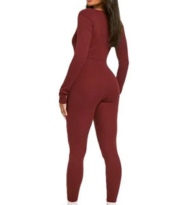 Combinaison de yoga pour femme à taille haute et manches longues, motif tie-dye - Tissu extensible respirant pour la gym et le fitness - Product Image 6