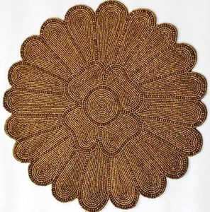 Ensemble de sets de table perlés décoratifs de Noël pour intérieur, 450 mm de diamètre - Product Image 2
