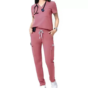 New Style Hot Selling Women Medical <b>Scrub</b> Uniform Set Fashion <b>Nurse</b> <b>Scrubs</b> Uniform Plus Size Hospital Workwear - Product Image 5