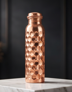 Botella de Agua de Cobre Puro con Diseño de Panal de Abeja, a Prueba de Fugas, Ayurvédica, para Fitness y Yoga, Recipiente de Lujo para Beber - Product Image 2