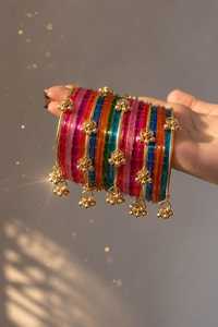 Bracelets en perles plaqués argent/or, couleurs et tailles personnalisées, très demandés, pour femmes, style traditionnel indien/pakistanais, mariage kashmiri - Product Image 4