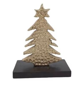 Décoration de Noël en aluminium et bois, renne décoratif rectangulaire - Product Image 1