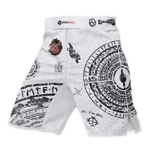 Pantalones cortos MMA para hombre, estampado de ondas, cintura elástica, entrenamiento de gimnasio, kickboxing, ligeros, de secado rápido, coloridos, para artes marciales mixtas - Product Image 3