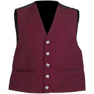 Veste de kilt traditionnelle doublette bordeaux foncé avec gilet en laine OEM ODM pour hommes, idéale pour les bagpipeurs écossais et les batteurs de groupe - Product Image 3