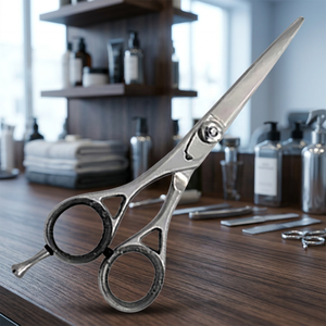ASAP Professional 6" <b>Left</b>-<b>Handed</b> Salon Haircutting <b>Scissors</b> with Long Handle Stainless Steel Blades - Product Image 3