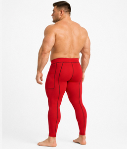 <b>Men</b> Plus Size <b>Compression</b> Leggings High Waist Yoga Pant Elastic Waist Polyester Gym <b>Tights</b> Eco-Friendly Sports Training Legging - Product Image 5