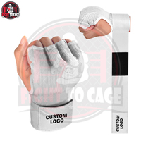 Bandes de boxe blanches Pro en gel, rembourrées, protection des jointures, bracelet réglable, entraînement MMA, écologiques, absorption des chocs, demi-enveloppements
