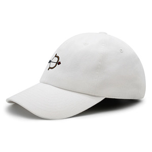 Casquette de baseball blanche à 6 panneaux avec logo arc et flèche brodé, unisexe, ajustable, en coton, décontractée, pour adulte et personnalisable - Product Image 3