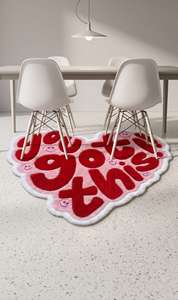 Tapis moderne en laine tuftée à la main en forme de cœur, antidérapant, rouge et rose, pour la décoration du salon et de la chambre à coucher - Product Image 6
