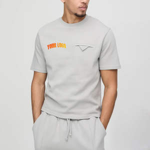 Camiseta Oversize Holgada Unisex con Cuello Redondo y Estampado Puff, 100% Algodón, Moda Masculina - Product Image 2