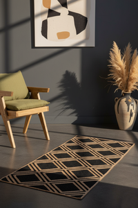 Rectangle Jacquard fait à la main Jute tapis bohème Chic fibre naturelle tapis avec abstrait tapis de prière pour salon décor à la maison - Product Image 5