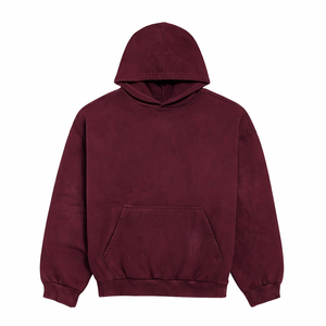 Sweat-shirt à capuche oversize pour homme, couleur unie, avec poche kangourou, manches longues, style décontracté, logo personnalisé, OEM ODM - Product Image 4