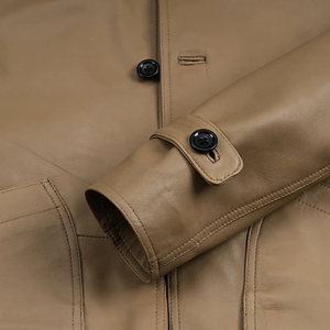Soft Lambskin <b>Men</b> Leather Jacket Slim Fit Lightweight Casual Motorbike Style Leather Coat OEM Factory Direct Price - Product Image 2
