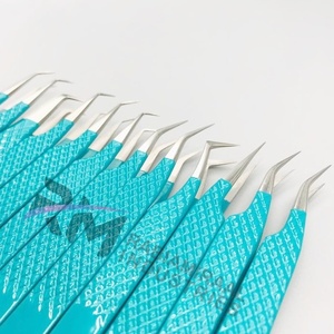 Pinzas para Extensión de Pestañas RMI Frozi con Punta Plateada con Recubrimiento en Polvo, Antiestáticas, Punta Lisa, Acero Inoxidable, Juego de 12 Puntas Diferentes - Product Image 2