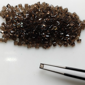 Natural Smoky Quartz 3MM Square Step Cut Best Quality Loose Gemstone For Jewelry & Necklace Making - Product Image 5