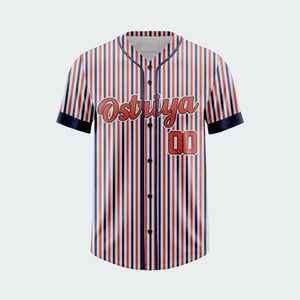 Camisetas de Béisbol Personalizables con Botones Completos, Impresión por Sublimación, Secado Rápido, 100% Poliéster, para Hombre - Product Image 1