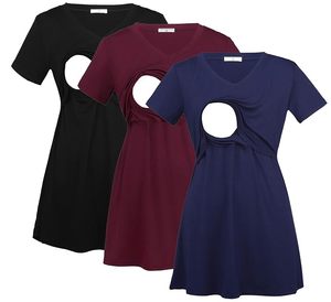 Paquete de 3 Camisetas de Lactancia con Cuello en V para Mujer, Camisetas de Maternidad para Amamantar - Product Image 3