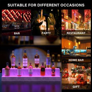 Estante de Exhibición de Botellas Iluminado con LED de 37 Pulgadas, Control Remoto, para Bar, 2 Niveles, Porta Botellas de Licor - Product Image 3