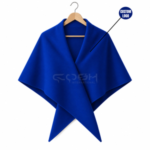 Cosh International Sorority Sisterhood Blue <b>Wool</b> Poncho <b>Shawl</b> With Custom Logo Elegant Winter Wear For Women - Product Image 1
