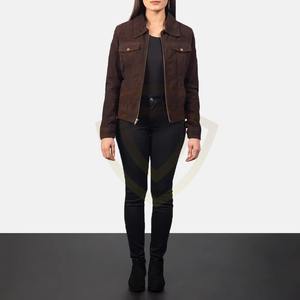 Chaqueta de Cuero de Gamuza para Mujer, Estilo Tucker 2026, Chaqueta de Cuero de Gamuza de Piel de Vaca para Dama - Product Image 1