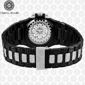 Montre de luxe Charm_Jewells en acier inoxydable, boîtier de 40 mm, mouvement mécanique analogique, date automatique, mode vintage pour homme, accents de diamants - Product Image 4