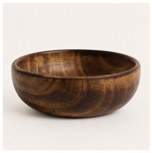 Tazón para Servir de Madera de Mango Natural Hecho a Mano, Tazón Redondo Ecológico para Ensaladas y Frutas, Utensilios de Cocina de Madera para el Hogar, Mejor Precio - Product Image 1