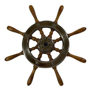 Wooden <b>Ship</b> <b>Wheel</b> Harbor View Decorative Accent Intended to Reflect Seaside Living with Graceful Nautical Inspiration - Product Image 5