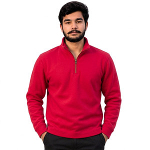 Sweat-shirt demi-zip en polaire polyester pour l'hiver, idéal pour les marques de vêtements décontractés - Product Image 1