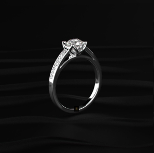 Anillo de Lujo con Diamante Cultivado en Laboratorio de 0.5 Ct, Corte Redondo, Diseño Floral con Pavé, Certificado IGI, Color D a F, Claridad VVS1, Joyería Nupcial - Product Image 3