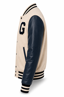 Veste universitaire unisexe, corps en toile, manches en laine/polyester, patchwork, patch lettre G sur le devant, style preppy, col rabattu, hiver