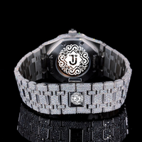 Montre Iced Out en or rose, qualité excellente, luxe avec finition élégante pour les fêtes, montre mécanique en métal avec diamants ETA, unisexe, ronde