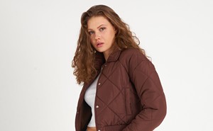 <b>Women</b> Quilted Bomber <b>Jacket</b> Warm Full Zip Outerwear Ribbed Collar Long Sleeve Casual Fashion <b>Jacket</b> Soft Lining <b>Lightweight</b> - Product Image 4