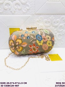 Luxury Handmade Embroidered <b>Clutch</b> Bags | Women Evening <b>Wedding</b> Party Bag Women Designer Evening <b>Clutch</b> Purse with Chain - Product Image 5