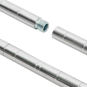 Scaffale a 4 Ripiani Regolabile in Cromo, Organizzatore per Ufficio con Inserti in Plastica, Materiale Metallico Resistente - Product Image 5