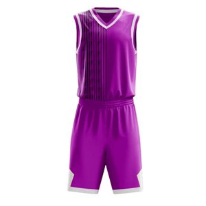 Conjunto de Camiseta de Baloncesto sin Mangas con Cuello en V para Hombre, Diseño a Rayas de Poliéster que Absorbe la Humedad, Pantalones Cortos con Cintura Elástica - Product Image 4