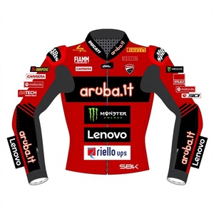 เสื้อแจ็คเก็ตหนังสำหรับแข่งรถ Alvaro Bautista WSBK Ducati ทำจากหนังวัว/หนังจิงโจ้ ตัดเย็บตามขนาด พร้อมรูระบายอากาศ สำหรับขี่รถแข่ง/เสื้อแจ็คเก็ตป้องกัน CE - Product Image 1