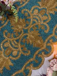 Camino de Mesa y Salvamantel Modernos Hechos a Mano con Cuentas, Diseño Floral Bordado Multicolor, Directo de Fábrica por msr overseas - Product Image 2