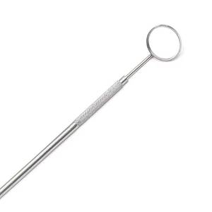 Miroir buccal dentaire en argent avec poignée moletée, instrument chirurgical manuel de classe I - Product Image 6