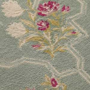 Alfombra de lana anudada a mano Baagh |   Alfombra de Pasillo Floral de Lujo - Product Image 1