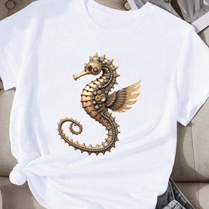 Camiseta cómoda para mujer con diseño de caballito de mar temática Steampunk - Product Image 3