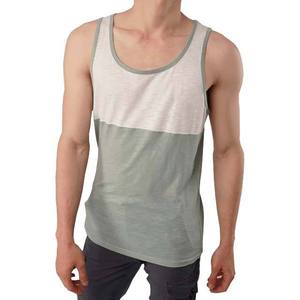 Contrast Color OEM Service Design Plus Size Casual Knitted Cotton/Polyester Summer Sleeveless Tank Tops with Automated Cutting - Product Image 3