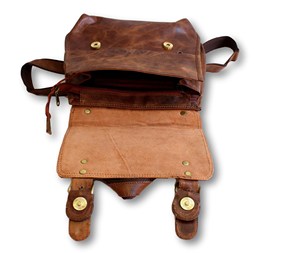 Práctica Mochila Mini para Portátil de Cuero Genuino, Bolso Pequeño de Cuero Real, Mochila de Viaje de Lujo para Mujer, Personalizada LMBP-0023 - Product Image 3