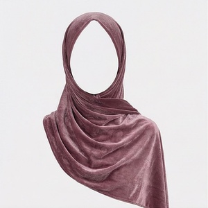 Hiyab Instantáneo Triangular de Doble Costura, Texturizado, Brillante y Elegante, Color Personalizado, Talla Grande, Estilo Étnico Musulmán para Mujer - Product Image 1