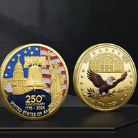 Pièce de monnaie américaine commémorant le 250e anniversaire de l'indépendance américaine, pièce de défi en relief
