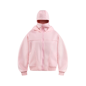 Womens <b>Pink</b> Fleece Zip Up Hoodie Warm Hooded Jacket Soft Winter <b>Sweatshirt</b> Full Zip Front Pockets Ribbed Cuffs Casual Outdoor - Product Image 1