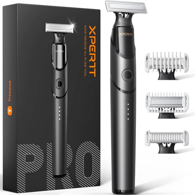 2026 Upgraded All-in-One Beard & Body Hair Trimmer for Men with USB-C Fast Charging, Black (Lite)