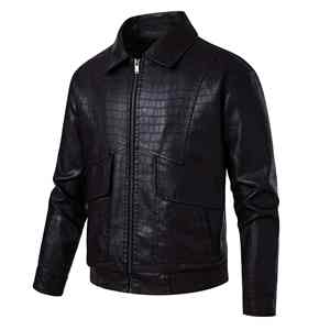 Manteau en cuir argenté brillant pour homme, coupe ajustée et élégante - Product Image 1