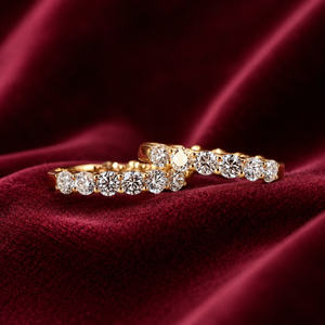 ต่างหูแบบห่วงประดับเพชร VVS คุณภาพสูง ผลิตในห้องปฏิบัติการ ทอง 18K |   เครื่องประดับหรูหราแบบมินิมอลพร้อมใบรับรอง |   สง่างามในทุกๆ วัน - Product Image 2