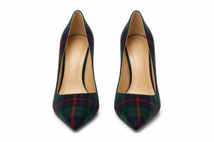 Custom Women Tartan Stiletto Heels | Scottish Plaid <b>Pointed</b> Toe High Heel Pumps | OEM ODM Fashion Dress Shoes Manufacturer - Product Image 2