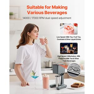 Frullatore per Bevande a Testa Singola da 150W con Doppia Regolazione della Velocità, Macchina per Frappè - Product Image 2